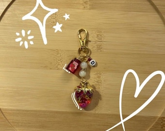 Porte-clés Rouge Fraise Personnalisé