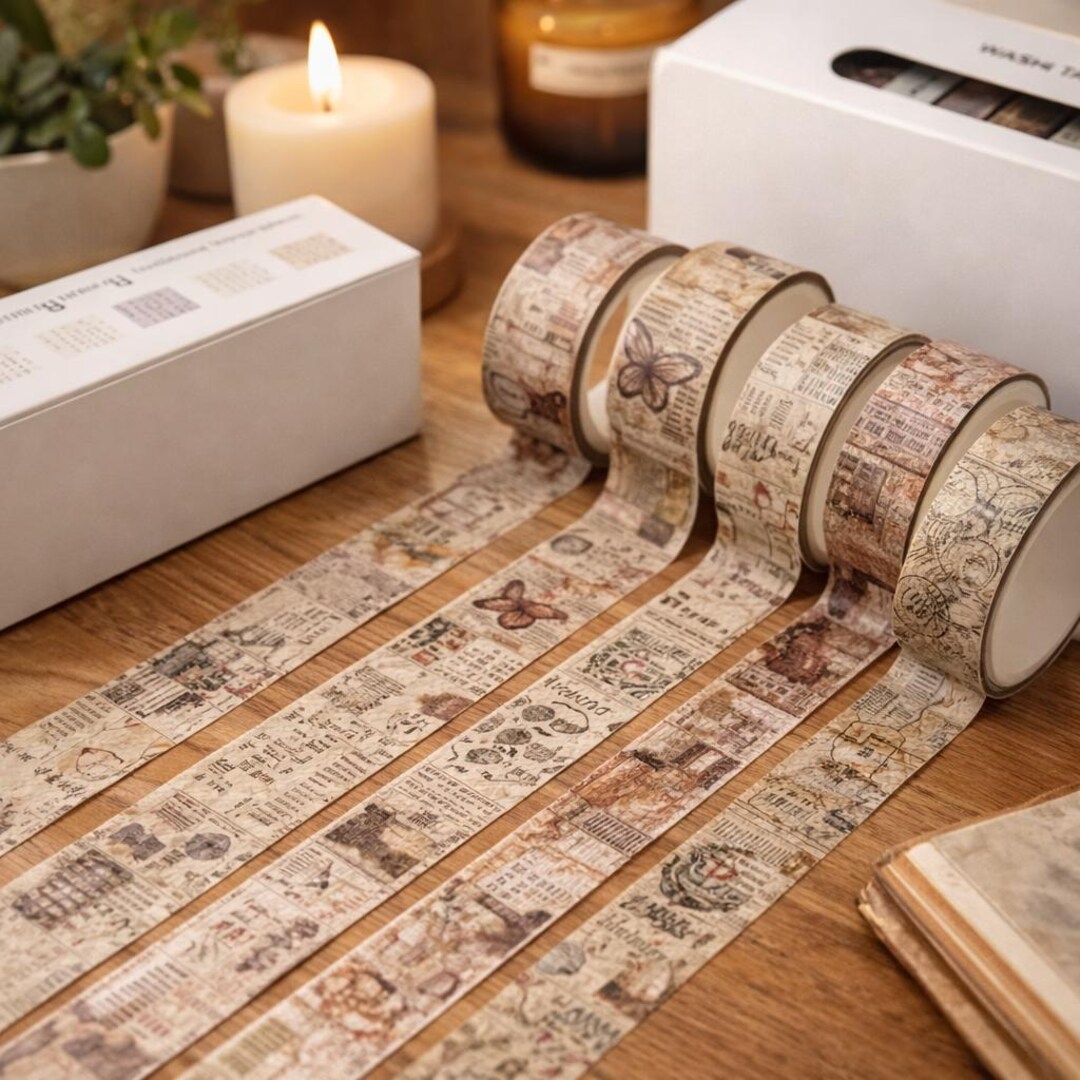 Vintage Washi Tape Set – Decorative Scrapbook Tape – Journaling & Craft ...
