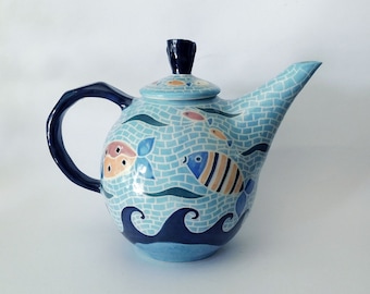 Mosaic Tea Pot Artist Sarmite Rakhlin Original - Circa 1990s