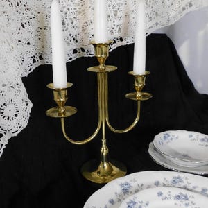 Triple Holder Brass Candelabra - Free Standing