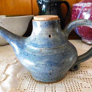 Oil Vessel w Spout Artisan Handmade Studio Pottery Stoneware and Handle Water Tea