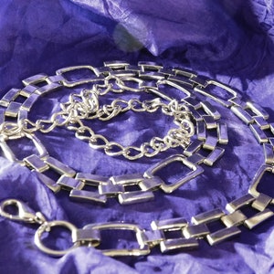 Silver Square Chain Belt - Etsy display picture 3