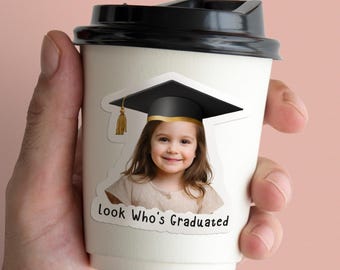 Custom Graduation Photo Stickers | Personalized Grad Party Favor | Graduation Celebration Gift Labels