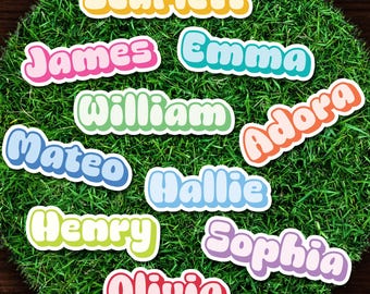 Custom Name Stickers: Waterproof Vinyl Labels | Laptop Sticker | Water Bottle Stickers