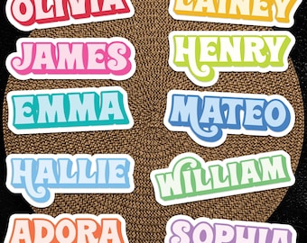 Personalized Name Stickers: Waterproof Vinyl Labels | Laptop Sticker | Water Bottle Stickers