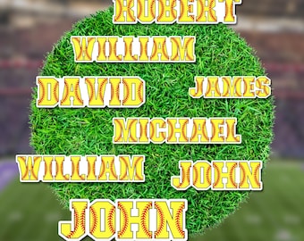 Custom Softball Name Stickers: Waterproof Vinyl Label | Laptop | Water Bottle Stickers