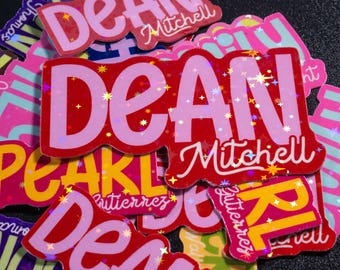 Pegatinas holográficas personalizadas con nombre: Vinilos adhesivos impermeables / Pegatinas para portátiles / Pegatinas para botellas de agua