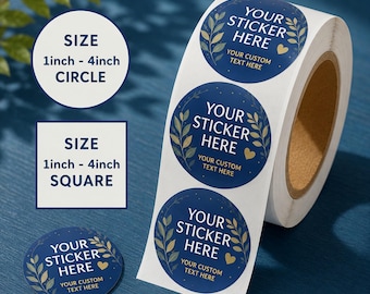 Custom Circle & Square Labels | Waterproof Logo Stickers | Roll Labels for Packaging