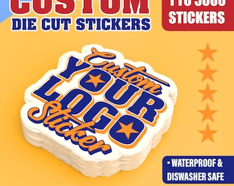 Custom Die Cut Logo Stickers: Waterproof Vinyl Decals for Small Business Branding