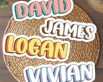 Pegatinas personalizadas con nombre: Etiquetas de vinilo impermeables / Pegatinas para portátiles / Pegatinas para botellas de agua