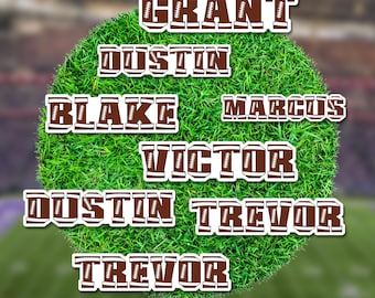 Custom Football Name Stickers: Waterproof Vinyl Label | Laptop | Water Bottle Stickers