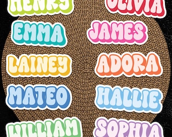 Personalized Name Stickers: Waterproof Vinyl Labels | Laptop Sticker | Water Bottle Stickers