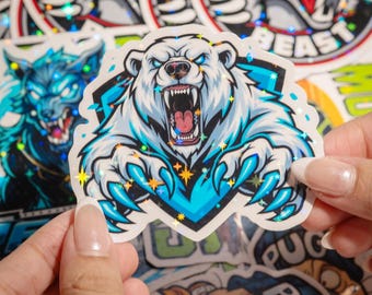 Personalized Holographic Stickers, Custom Logo Vinyl Stickers, Die Cut, Waterproof, Bulk Options