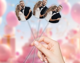 Agitadores de bebidas personalizados con rostro, palitos para cócteles con foto personalizada (boda, fiesta)