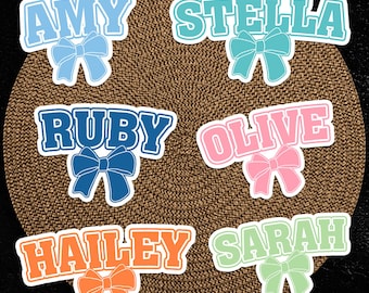 Personalized Varsity Name Stickers | Waterproof Vinyl Label