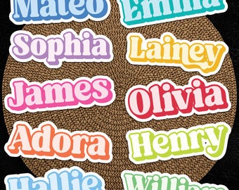 Custom Name Stickers: Waterproof Vinyl Labels | Laptop Sticker | Water Bottle Stickers