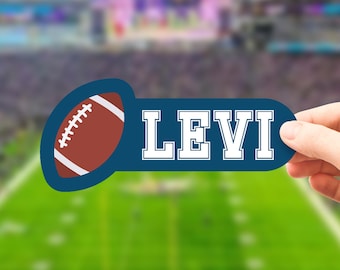 Custom Football Name Stickers: Waterproof Vinyl Labels | Laptop | Water Bottle Stickers | Die Cut Sticker