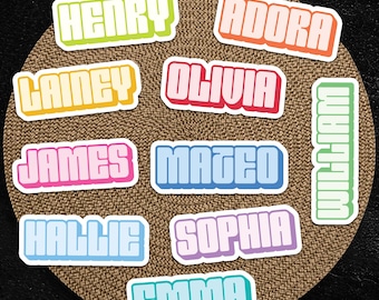 Personalized Name Stickers: Waterproof Die-Cut Vinyl Label | Laptop Sticker | Water Bottle Stickers
