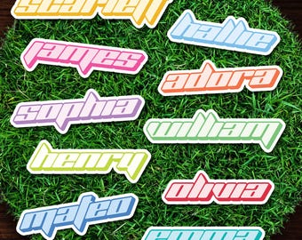 Personalized Racing Name Stickers: Waterproof Vinyl Labels | Laptop Sticker | Water Bottle Stickers