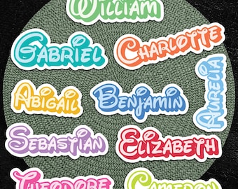 Custom Name Stickers: Waterproof Vinyl Labels | Laptop Sticker | Water Bottle Stickers