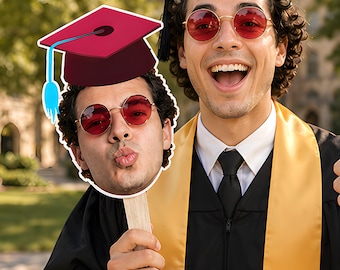 Caras personalizadas en palitos, recortes de cabezas grandes, decoraciones divertidas para despedidas de soltera, cabezas para bodas