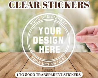 Pegatinas personalizadas con logotipo transparente: etiquetas de vinilo impermeables troqueladas personalizadas para portátiles y botellas de agua.
