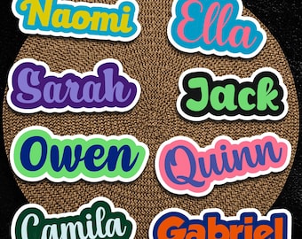 Custom Name Stickers: Waterproof Vinyl Labels | Laptop Sticker | Water Bottle Stickers