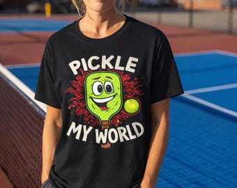 Camiseta divertida de Pickleball "Pickle My World", colores cómodos, camiseta del equipo de Pickleball, regalo para jugadores, amantes del Pickleball, camiseta unisex