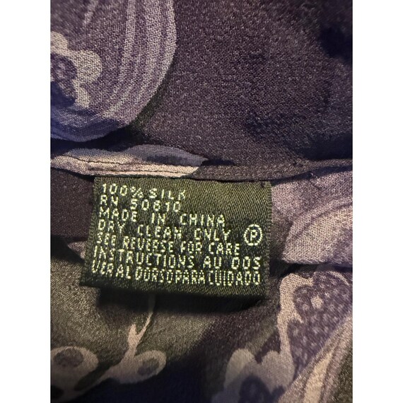 Albert Nípon Silk Floral Sheer Button Blouse 6 Pu… - image 5