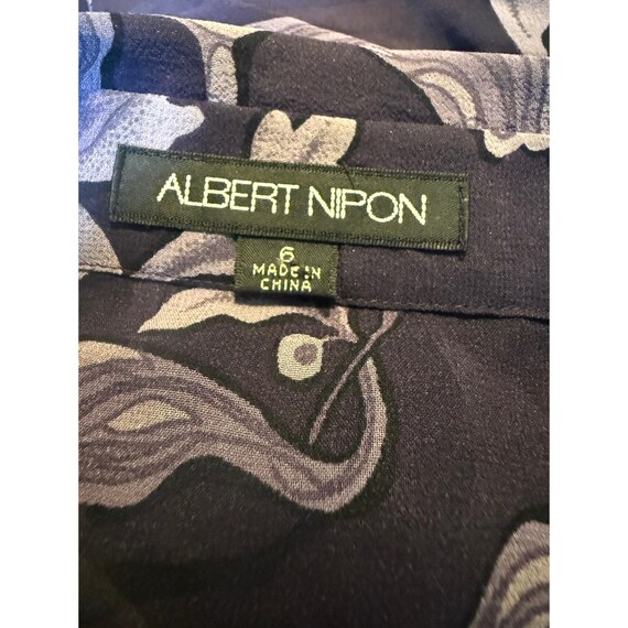 Albert Nípon Silk Floral Sheer Button Blouse 6 Pu… - image 4