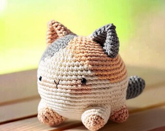 三毛猫のかぎ針編みパターン - リバーシブルあみぐるみパターン - ENG