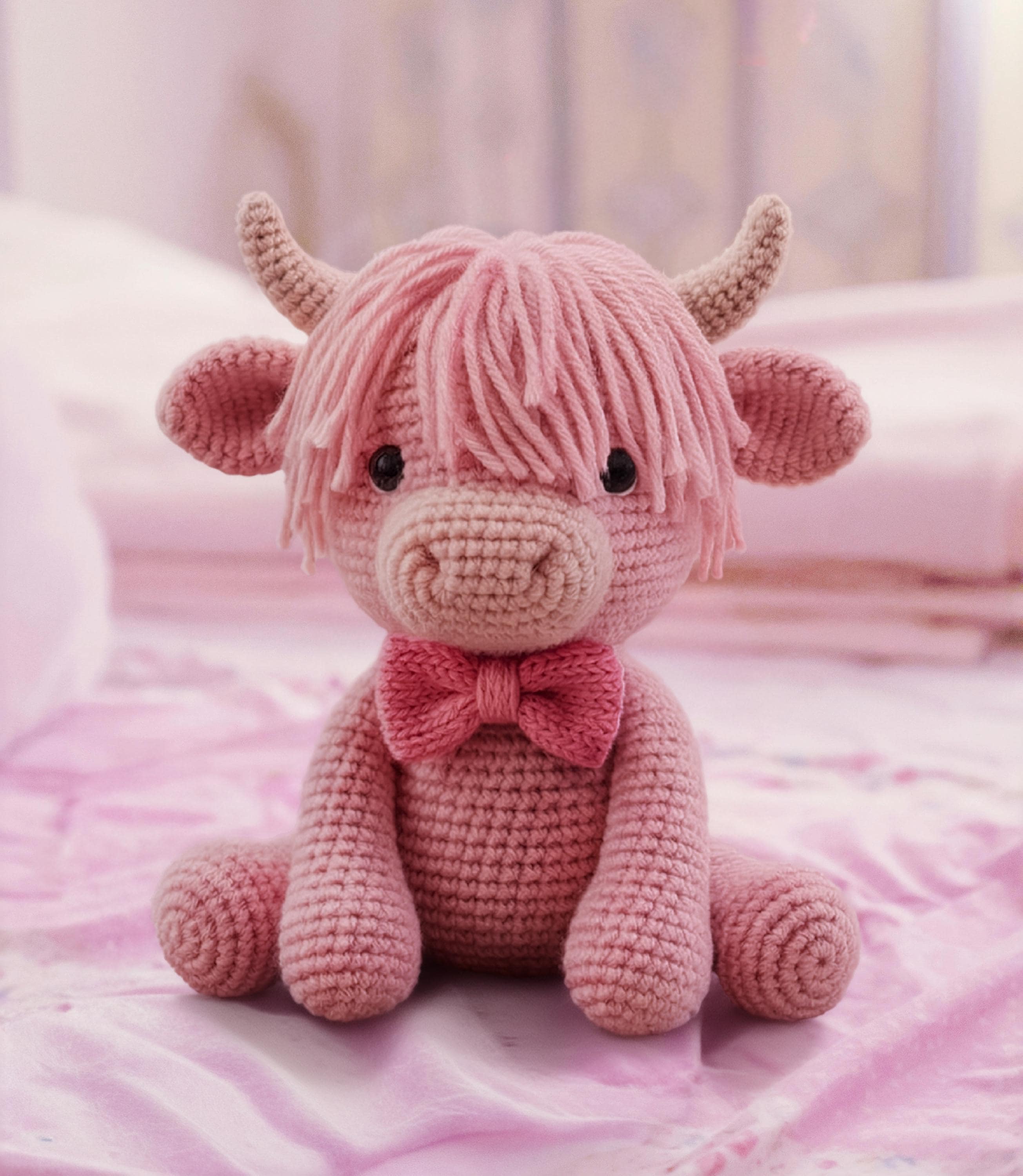 Crochet Pink Highland Cow Amigurumi Pattern: Cute Scandinavian Cow