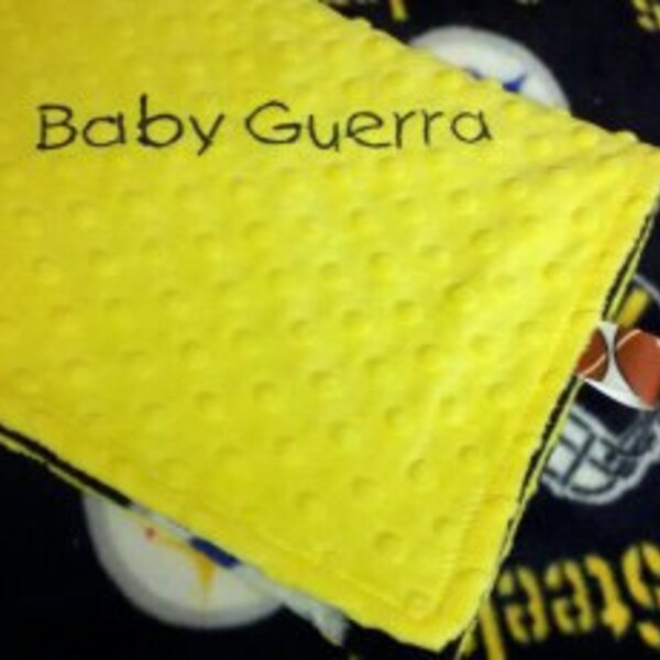 RESERVED adult throw with football applique