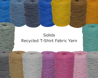 Recycled T-Shirt Yarn – Solid Colors | 450 ft Eco-Friendly Cotton Cord for Crochet, Knitting & Macrame