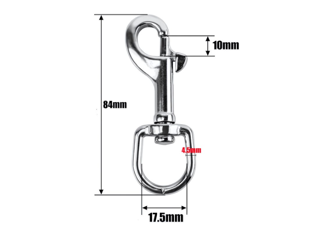 2-Pack 316 Stainless Steel Swivel Snap Hook – Boat Diving Pet Leash Connector, Quick Release Carabiner Rigging Hardware (69mm, 88mm, 100mm, 121mm Options)