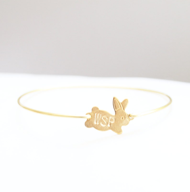 Personalized Bracelet Custom Bunny Initial Bracelet New Etsy