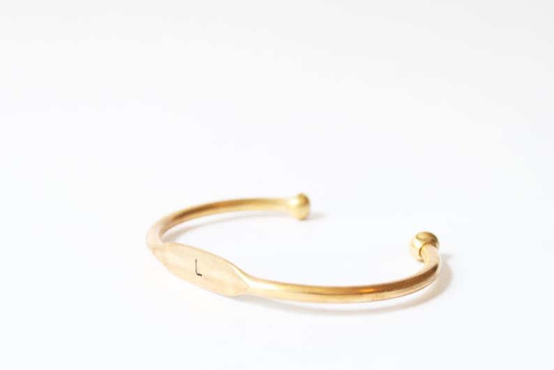 Personalized Bracelet Initial Cuff Initial Bangle Custom Etsy