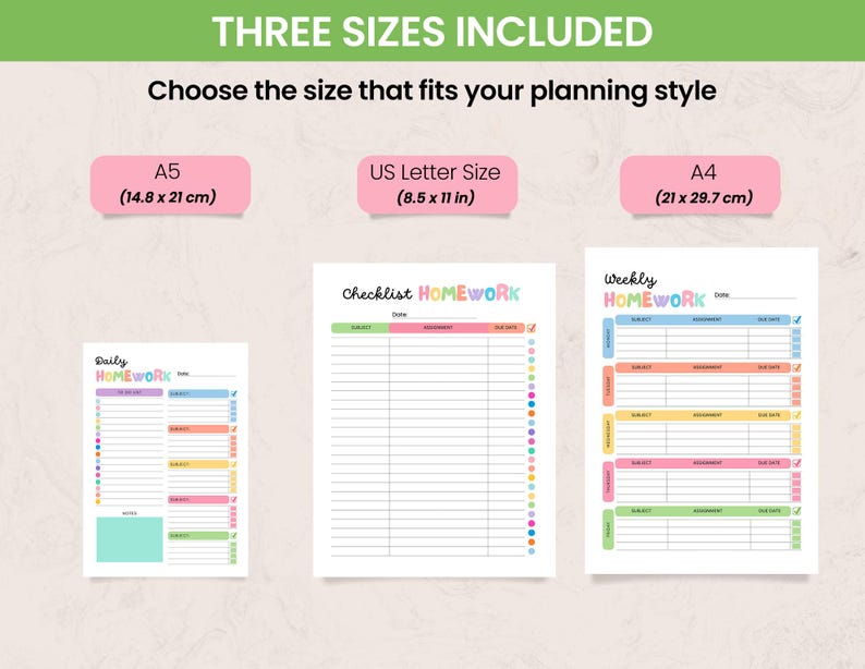 Homework Planner Printable, Student Assignment Tracker, Homework Log ...