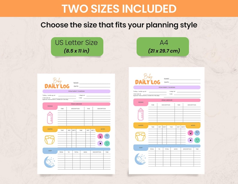 Editable Baby Daily Log | Printable Nanny Log Tracker Newborn Diary ...