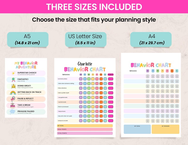 Editable Kids Behavior Chart Printable, Good Behavior Tracker, Reward ...