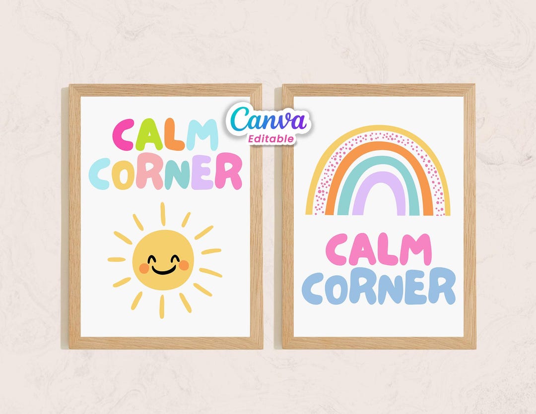 Rectangular Calm Signs Calm Corner Sign | Classroom Decor Mindfulness, Printable Wall Art ...
