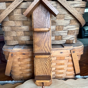 Vintage Mini Narrow Stacked Wooden Wall Shelf and Peg