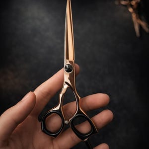 Professional Rose Gold Hair Cutting Shears – Sharp Stainless Steel Barber Scissors