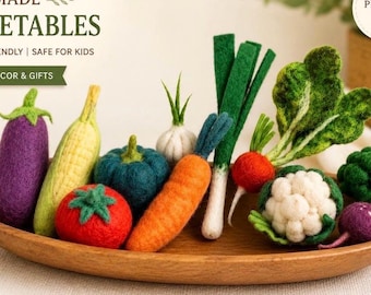 Handmade Wool Felt Vegetables: Montessori Play Food Set (5/7cm or 7/10cm)