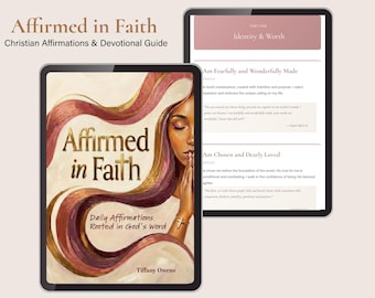 Christian Affirmation Cards & Journal PDF | 30 Day Faith Challenge | Scripture Writing Plan | Anxiety Relief Gift for Women | Devotional