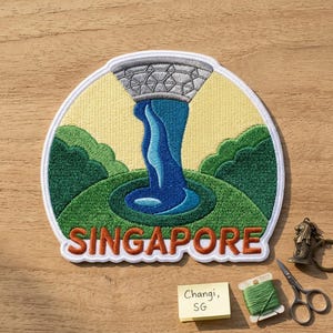 Singapore Changi Embroidered Patch – Travel Souvenir for Jacket Backpack Hat