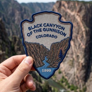 Black Canyon of the Gunnison Embroidered Arrowhead Patch – Colorado Travel Souvenir for Jacket Backpack Hat