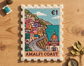 Amalfi Coast Embroidered Patch – Italy Coastal Travel Souvenir for Jacket Backpack Hat