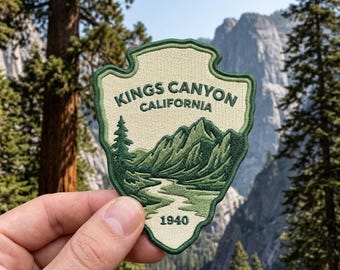 Kings Canyon National Park Embroidered Patch – California Travel Arrowhead Souvenir for Jacket Backpack Hat