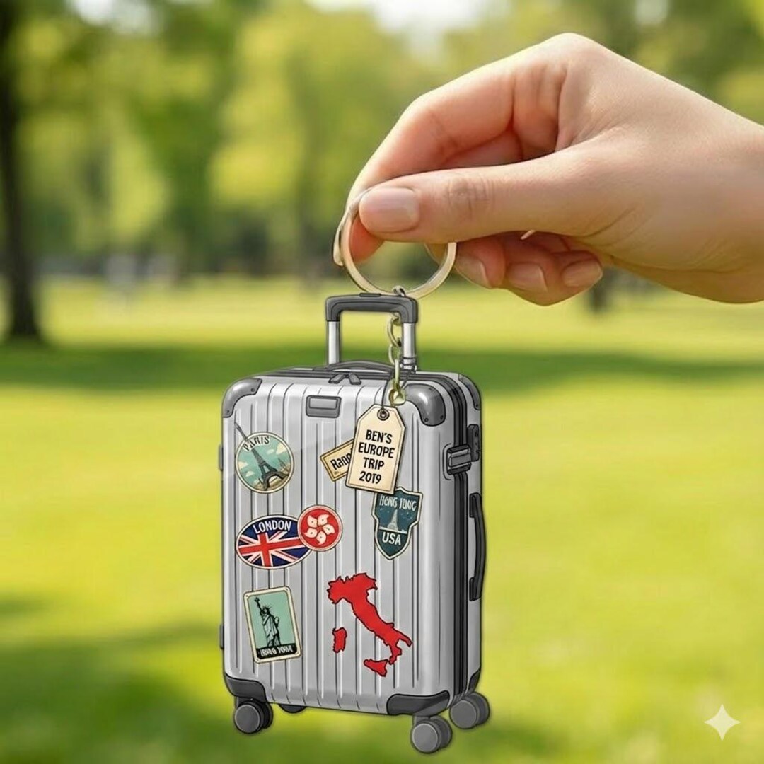 Personalized Suitcase Keychain – Custom Name Travel Luggage Charm, Gift ...
